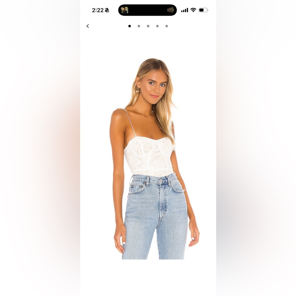 Superdown White Lace Bodysuit